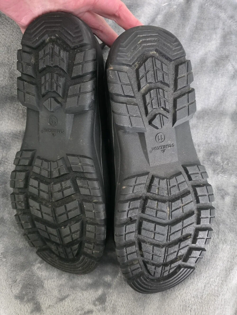 Staheekum Men's Waterproof Ankle Rain Boots Black Size 11
